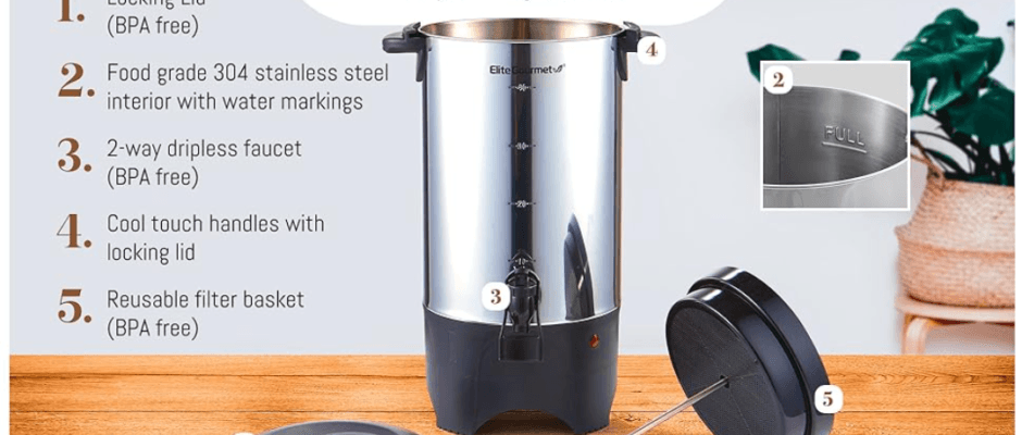 Elite Gourmet CCM040 40 Cup Electric Coffee Maker featured image