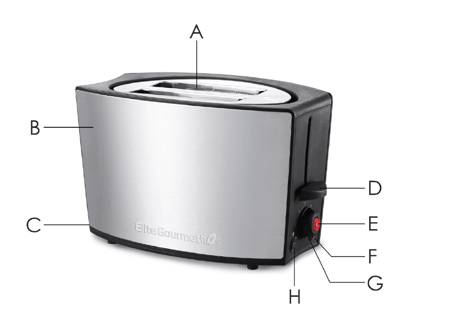 Elite Gourmet ECT2428 Slot 2-Slice Toaster 1