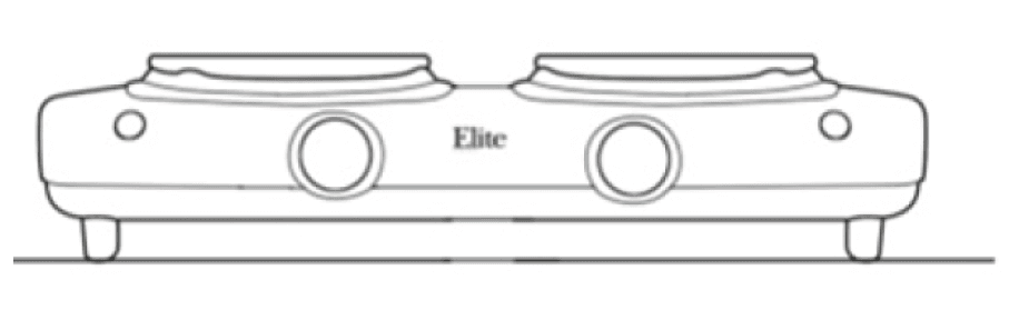 Elite Gourmet EDB-302BF Countertop Double Buffet Iron Burner 3 