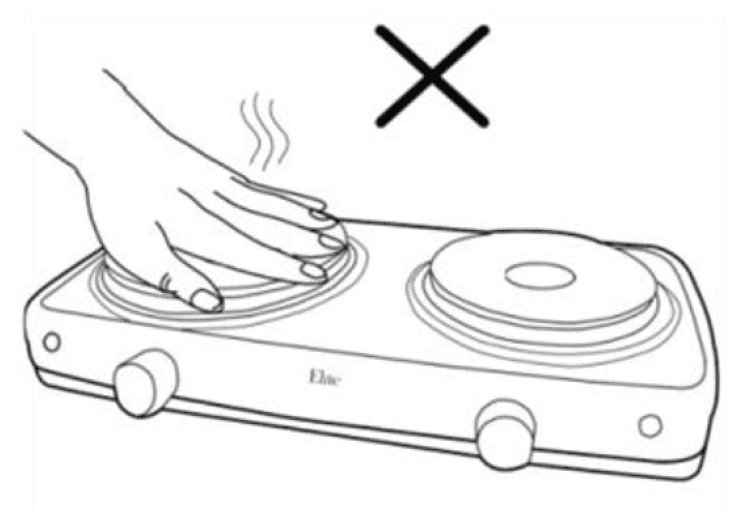 Elite Gourmet EDB-302BF Countertop Double Buffet Iron Burner 4