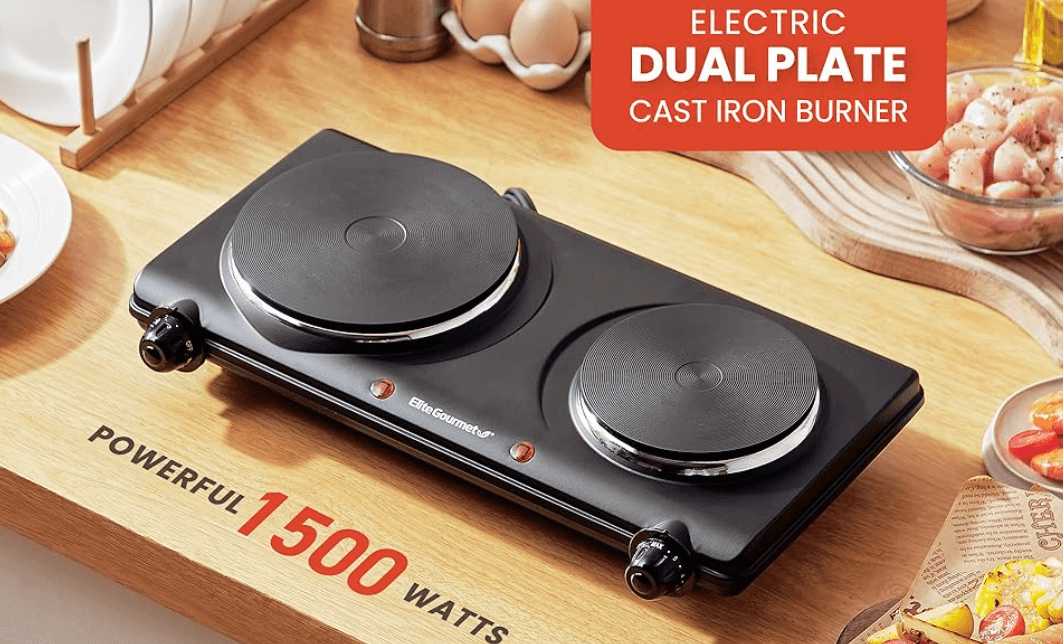 Elite Gourmet EDB-302BF Countertop Double Buffet Iron Burner User Manual