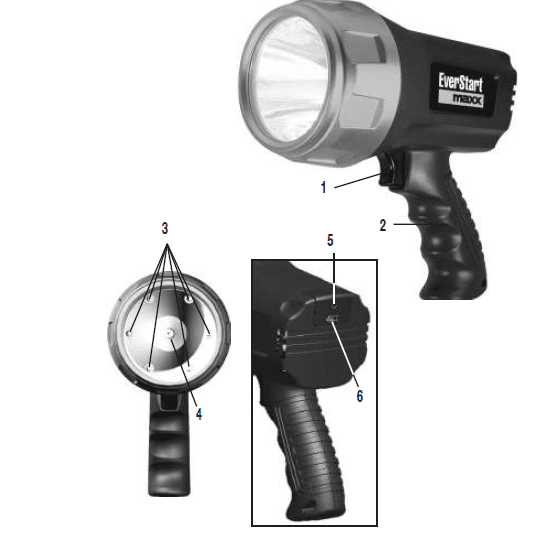 EverStart SL3HE 1000 Lumen LED Spotlight User Manual EverStart SL3HE 1000 Lumen Rechargeable Lithium-Ion LED Spotlight -1