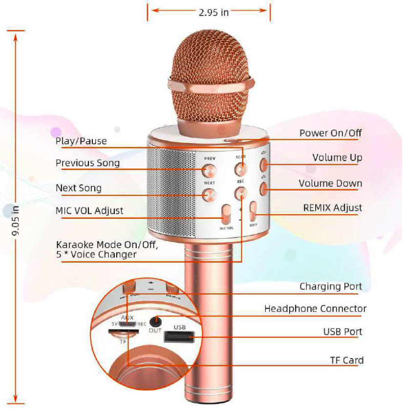 Wster WS-858 Wireless Karaoke Microphone User Guide-2