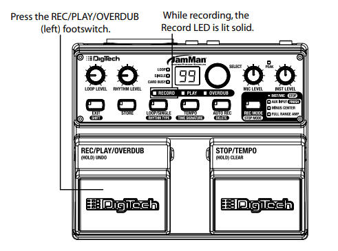 DigiTech JamMan Looper Phrase Sampler User Manual-5