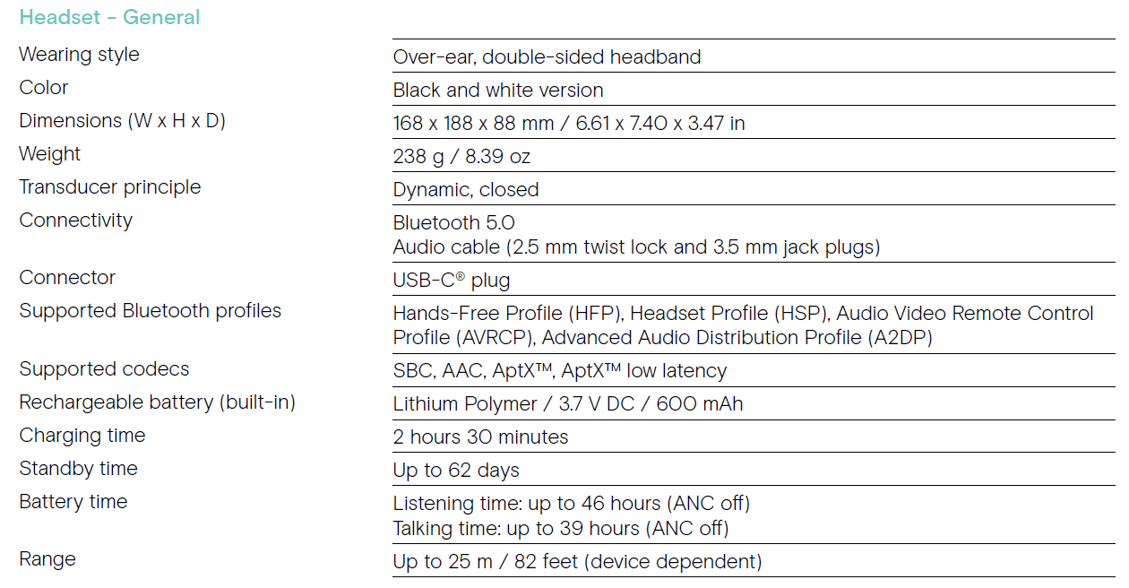 Epos Sennheiser Adapt 360 Over-Ear Bluetooth Headset 69