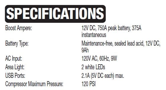 EverStart JUS750CE 750 Amps jump starter with compressor 18