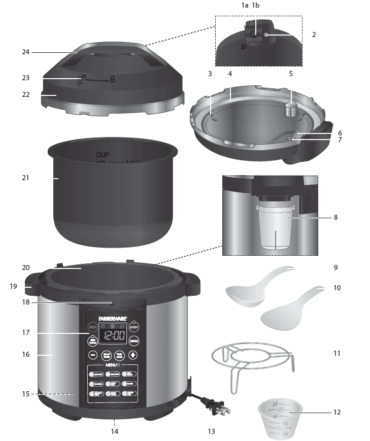 Farberware WM-CS6004W Programmable Pressure Cooker Manual-1