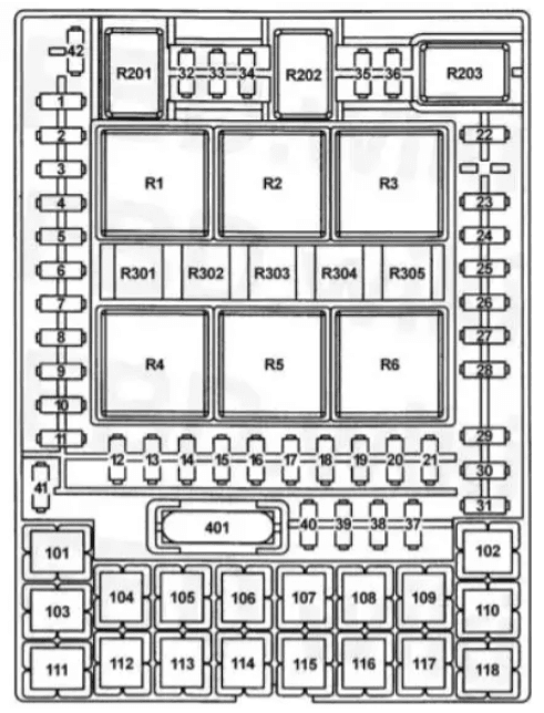 Ford F-150 Fuse box diagram and Location 1