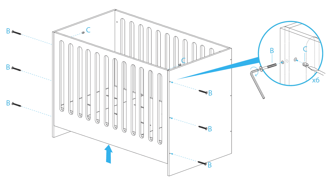 Mocka Amalfi Cot Assembly Instructions-5