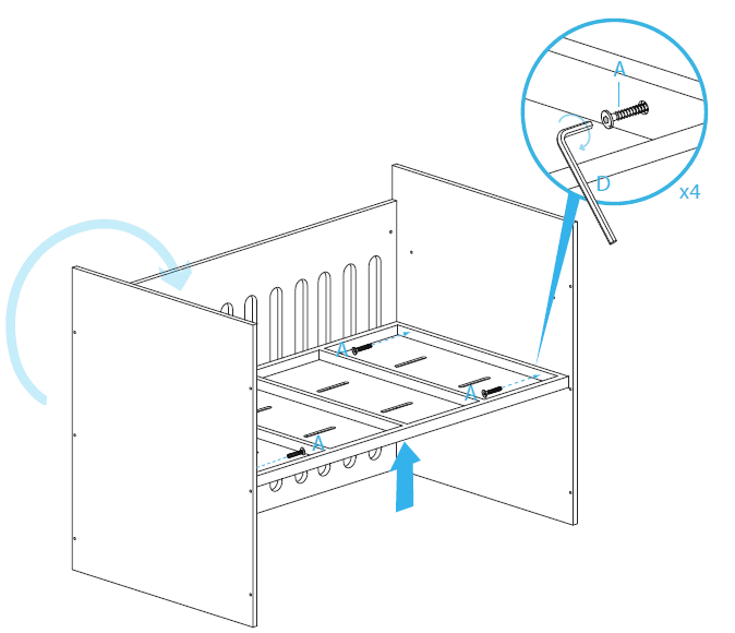 Mocka Amalfi Cot Assembly Instructions-7