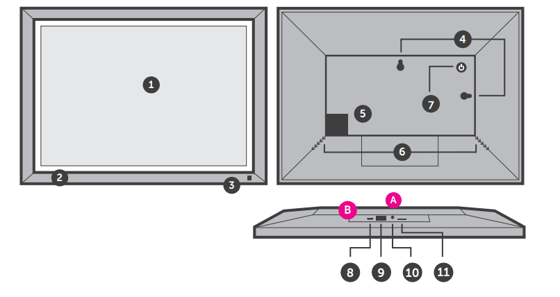 Aluratek Digital Touchscreen Photo Frames 4