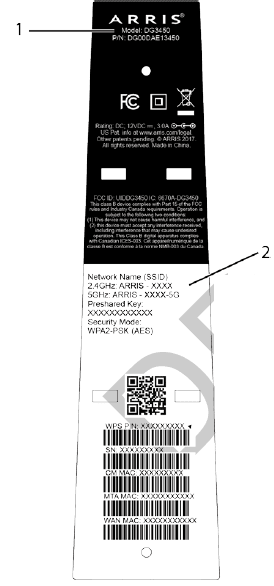 Arris Touchstone DG3450 Docsis 3.1 Wireless Modem User Manual-6