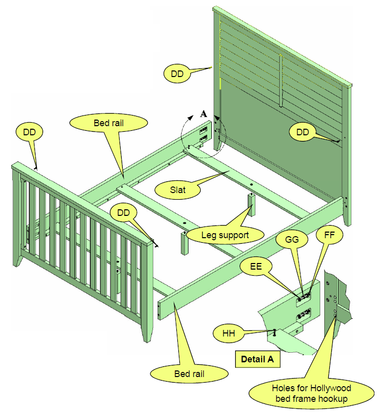 Bassett 5525-0521 Convertible Crib Assembly Instructions-14