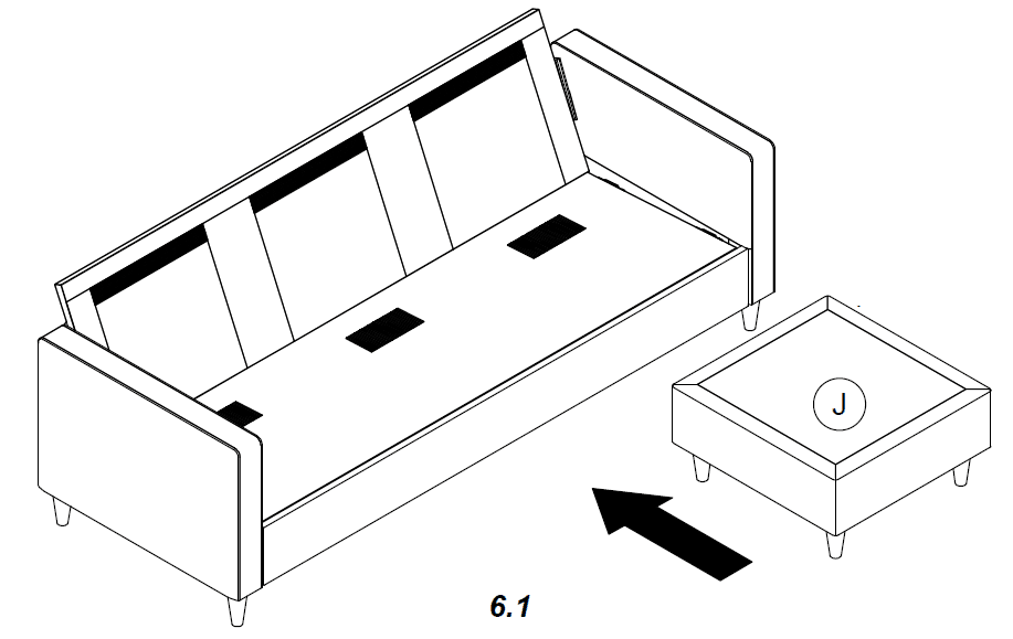 Dorel Home Products 2489429LO Sectional Sofa Instruction Manual-8