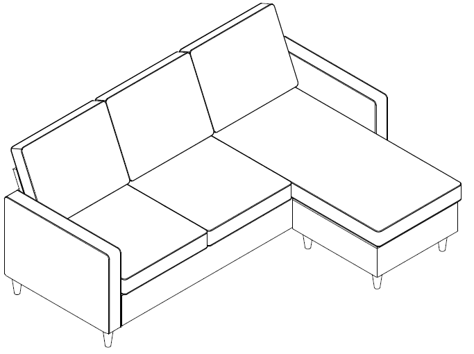 Dorel Home Products 2489429LO Sectional Sofa Instruction Manual-9
