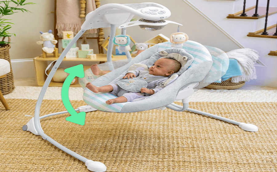 Ingenuity InLighten Landry the Lion 5-Speed Baby Swing Manual Ingenuity InLighten Landry the Lion 5-Speed Baby Swing-feat
