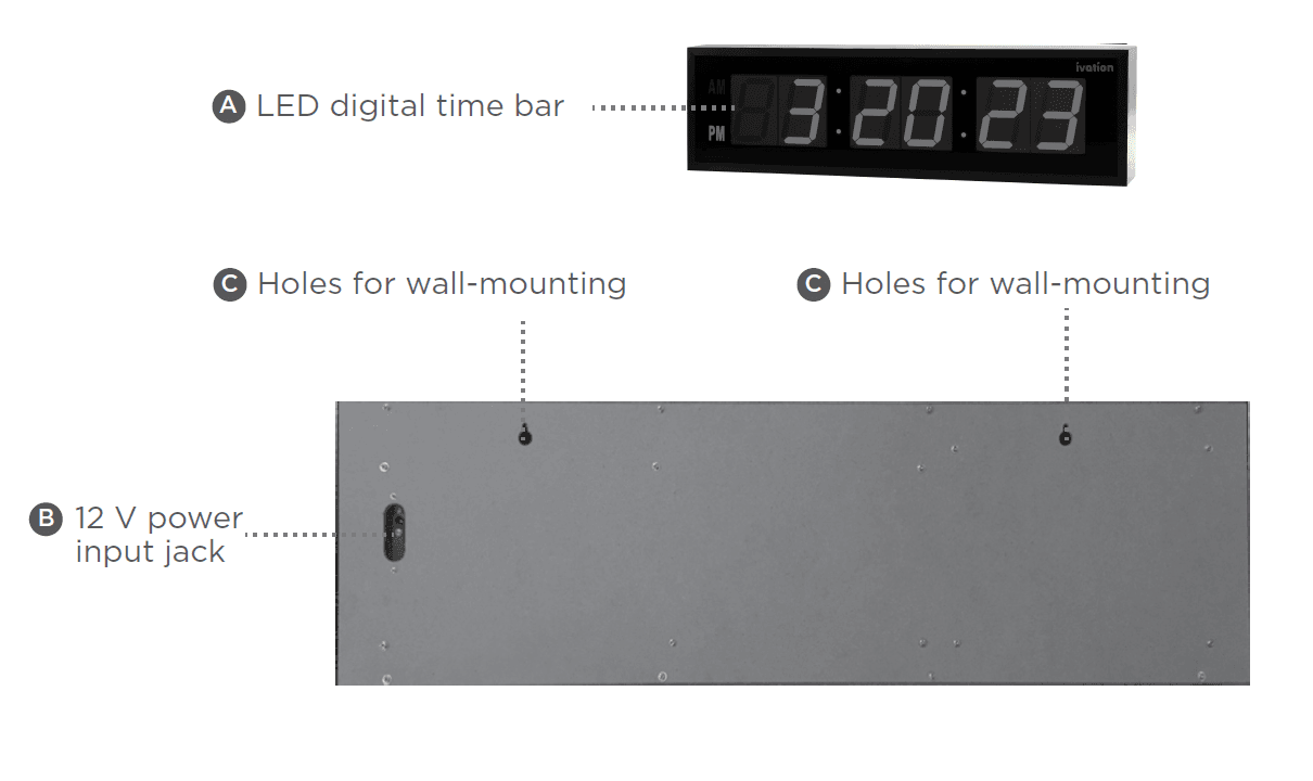 Ivation JID0124TBLU LED Digital Time Bar 1