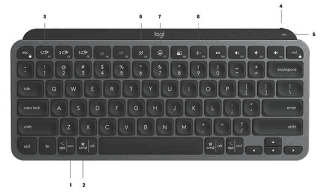 Logitech MX Keys Mini Wireless Keyboard Manual-8