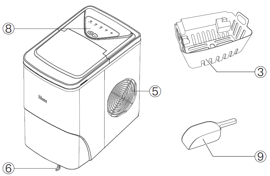 Silonn SLIM01 24Hrs Automatic Ice Maker User Manual-2