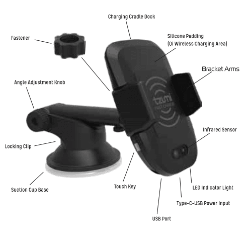 Tzumi InteliGRIP Smart Dash Auto Wireless Charging Mount User Manual Tzumi InteliGRIP Smart Dash Auto Wireless Charging Mount User Manual-1