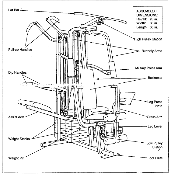 Weider Pro 9645 Home Gym User Manual-1