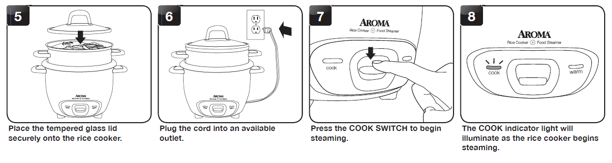 Aroma ARC-743-1NG Rice Cooker Instruction Manual-8