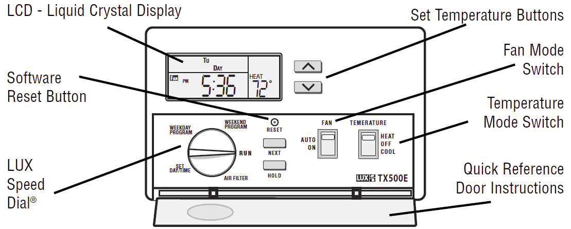 Lux Products TX500E Thermostat-1
