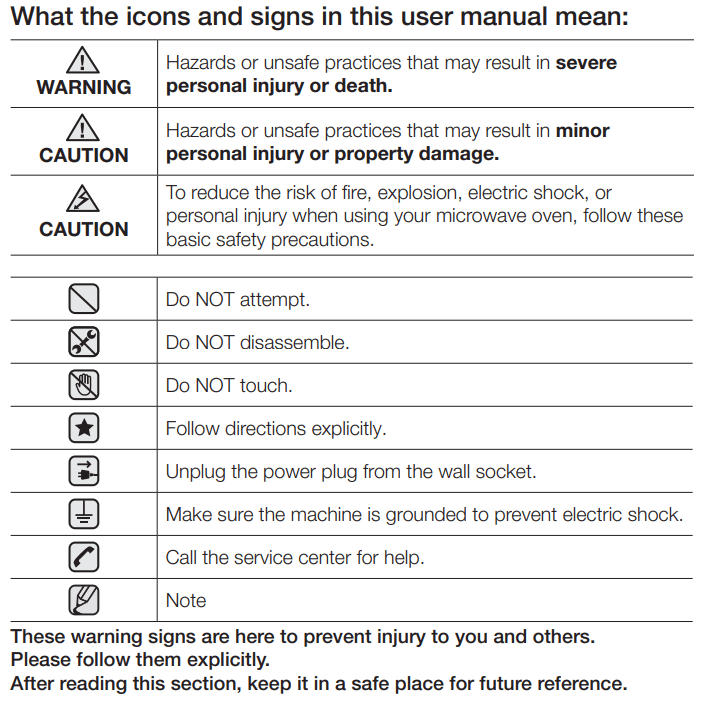Samsung DE68-03267F-01 Microwave Oven 1
