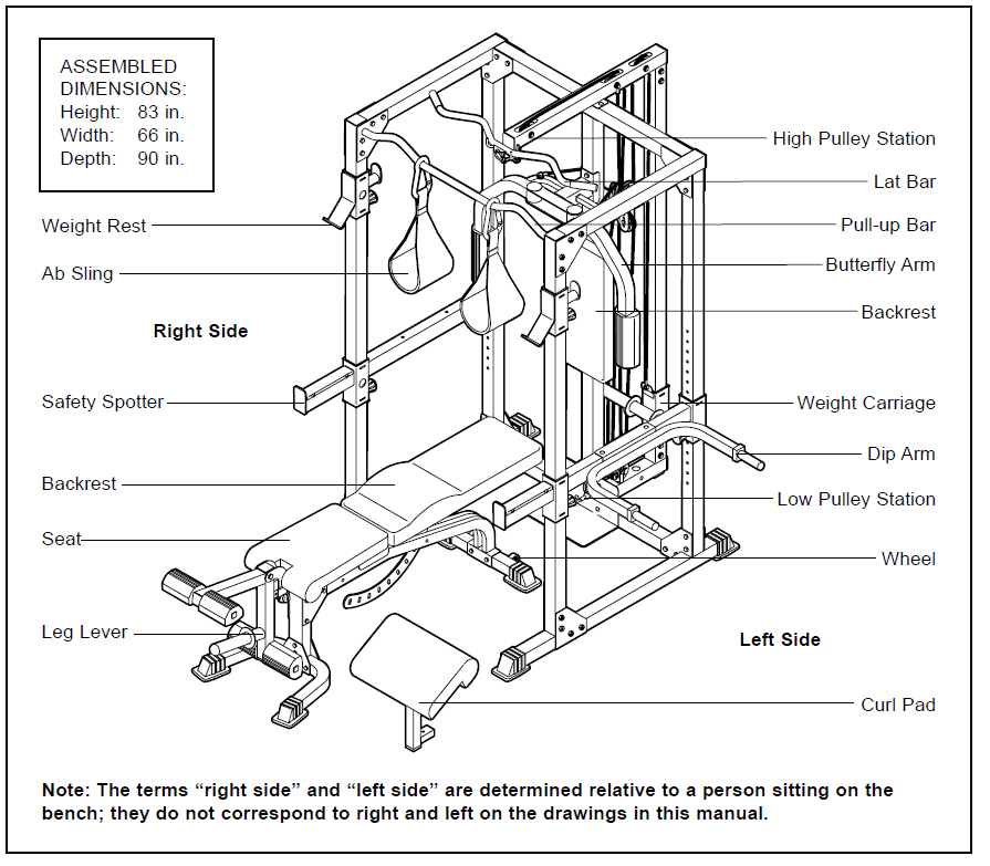 Weider Club C670 Weight Bench Home Gym User Manual-2