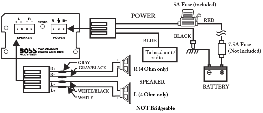 BOSS Audio Systems CE102 2-Channel Car Amplifier User Manual-1