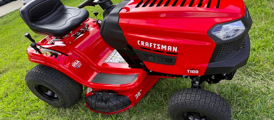 Craftsman T100 Series Gas Riding Lawn Mower-feat