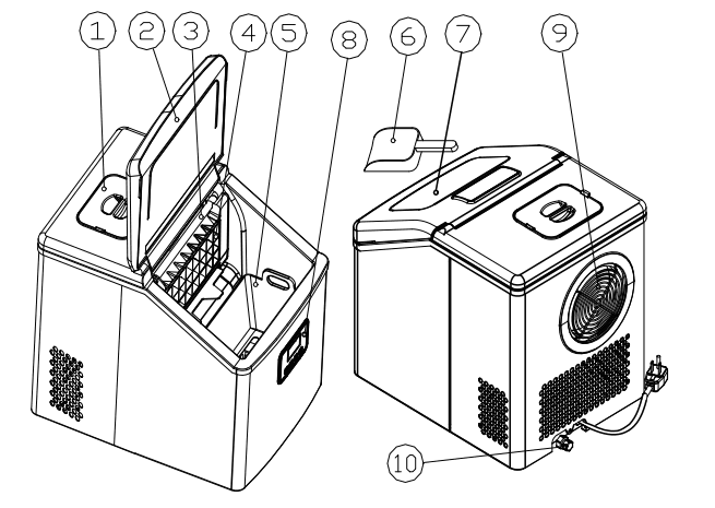 Euhomy IM-F Countertop Icemaker Machine 2