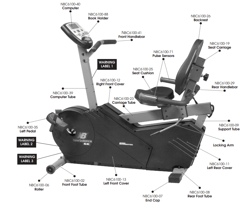 Fitness Quest New Balance 5K 6100 Recumbent Bike 1