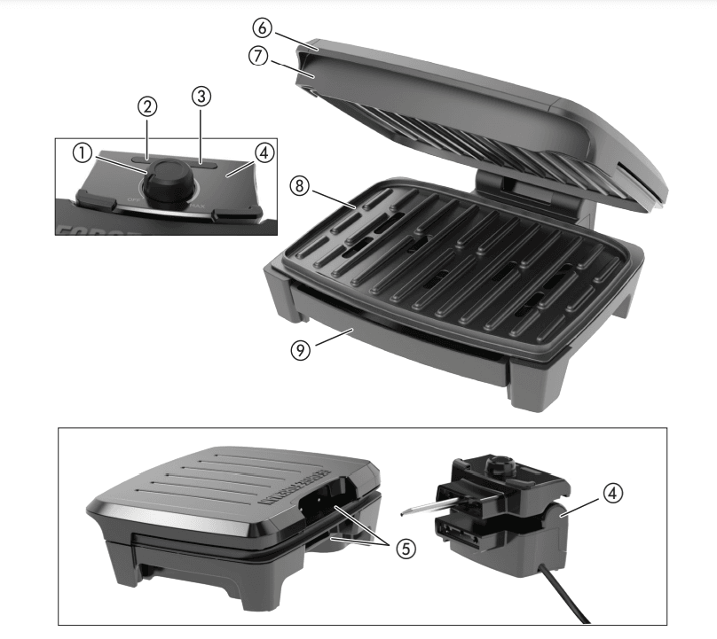 George Foreman GRECV075B Contact Submersible Grill User Manual George Foreman GRECV075B Contact Submersible Grill 1