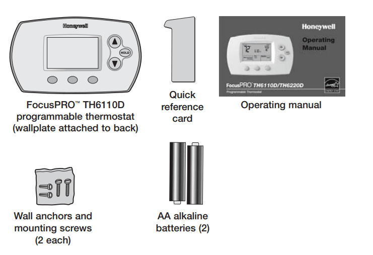 Honeywell FocusPRO TH6110D Programmable Thermostat Installation Guide Honeywell FocusPRO TH6110D Programmable Thermostat 2
