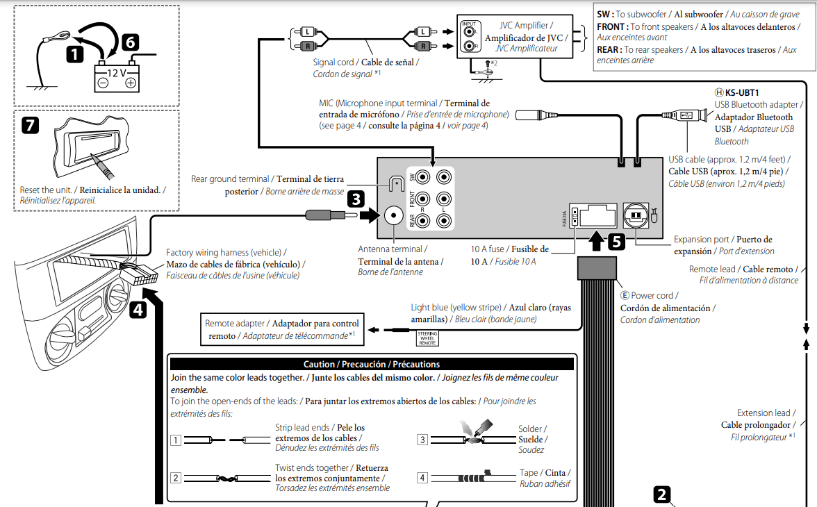 JVC KD-A735BT CD Receiver Installation 8