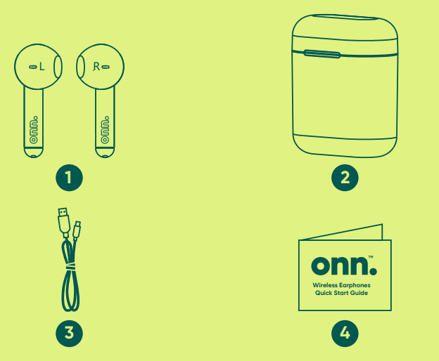 Onn 100016495 In-Ear True Wireless Earbuds 1