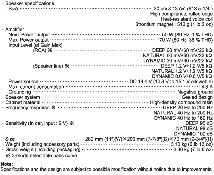 PIONEER TS-WX140DA Compact Active Subwoofer 10