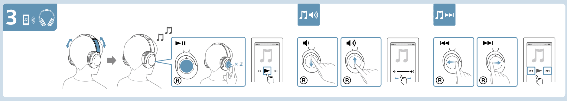 Sony WH-XB910N Headphones Quick Start Guide Sony WH-XB910N Headphones 3
