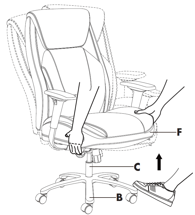 True Innovations SHAQUILLE O NEAL Nereus XXL Office Chair Assembly Instructions-12