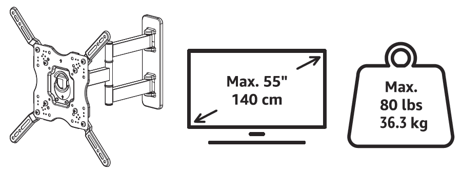 Amazon Basics Full Motion Articulating TV Wall Mount User Guide Amazon Basics Full Motion Articulating TV Wall Mount User Guide-1