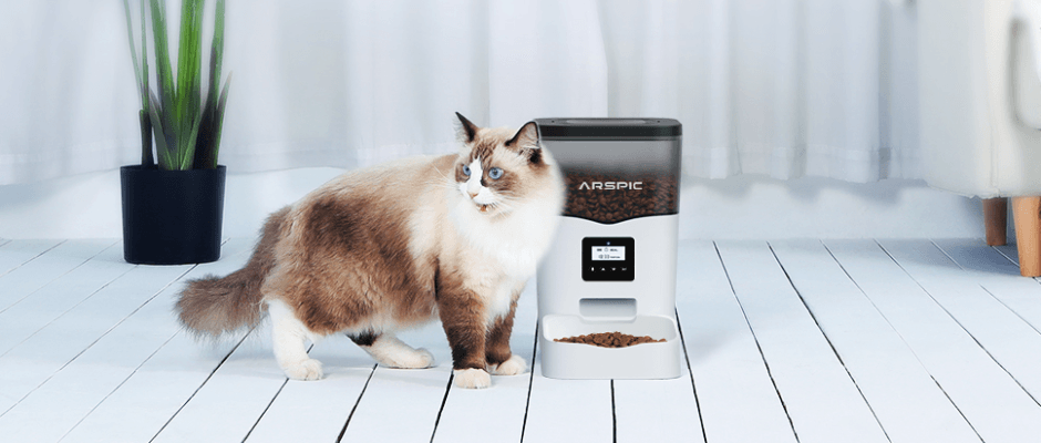Arspic AP-DAF033 Automatic Cat Food Dispenser Pet Feeder-featured