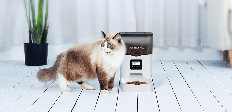 Arspic AP-DAF033 Automatic Cat Food Dispenser Pet Feeder-featured