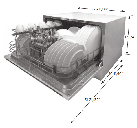 Black and Decker BCD6W Compact Countertop Dishwasher-1