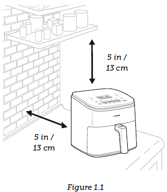 COSORI CAF-DC601 TurboBlaze 6QT Air Fryer-before use