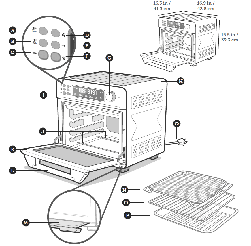 COSORI CTO-R251 Smart 12-in-1 Air Fryer Toaster Oven-1