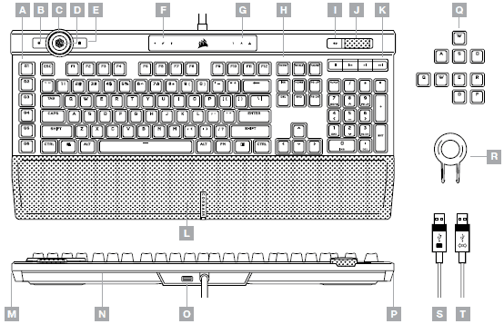 Corsair K100 RGB Gaming Keyboard-names