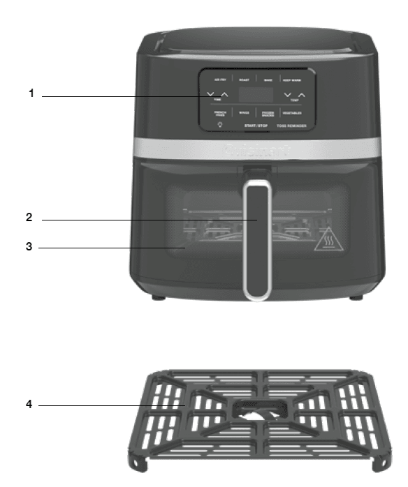 Cuisinart Air-160 4.5-Qt Basket Air Fryer Oven Instructions Manual-3