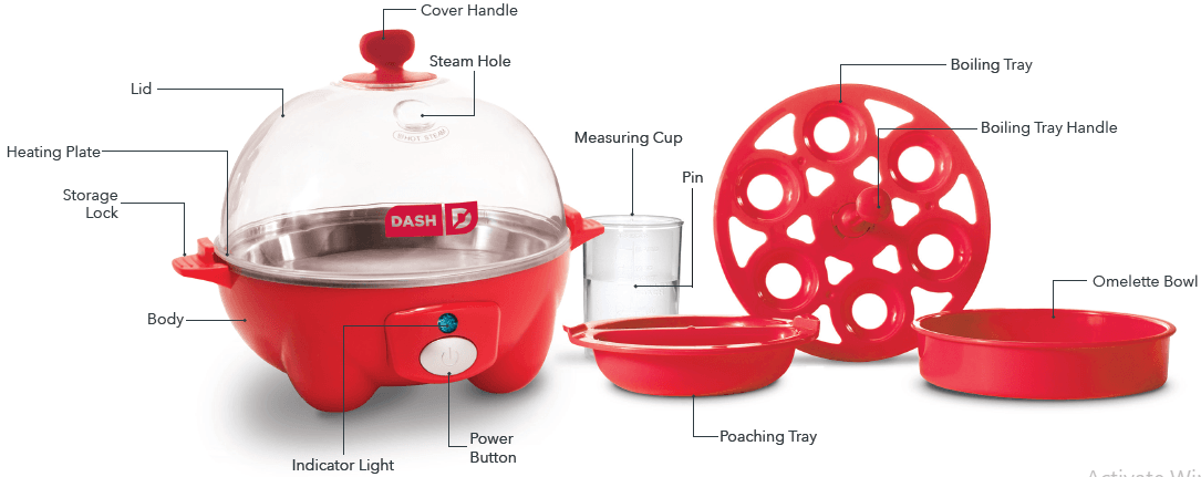 Dash DEC005AQ Rapid Egg Cooker-parts