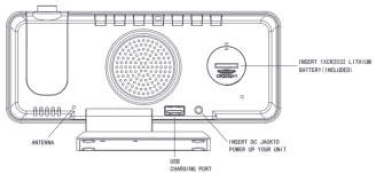 EN8827 Digital Projection Alarm Clock User Instructions Manual EN8827 Digital Projection Alarm Clock-features back